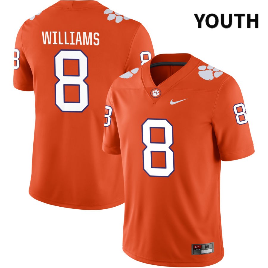 Youth Clemson Tigers Tre Williams #8 College Orange NIL 2022 NCAA Authentic Jersey Jogging AJF62N3N